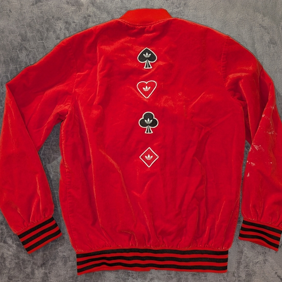 Adidas Red Men's Jacket with Card Suit Design - Picture 1 of 7